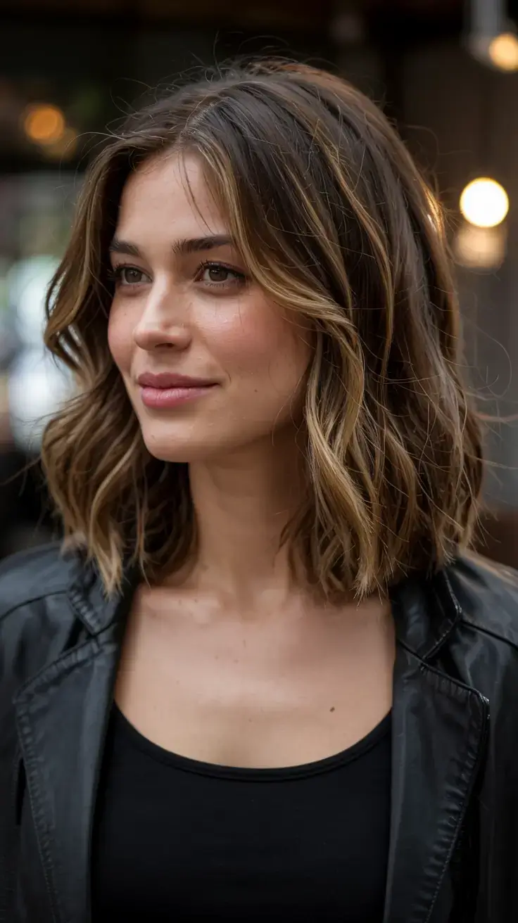 winter haircuts ideas 2025 2026 Layered Bob with Soft Waves