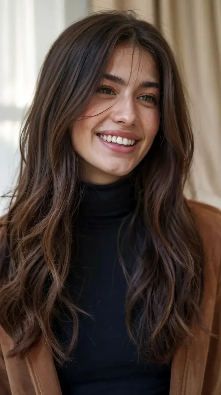 winter haircuts ideas 2025 2026 Classic Long Layers with Subtle Volume