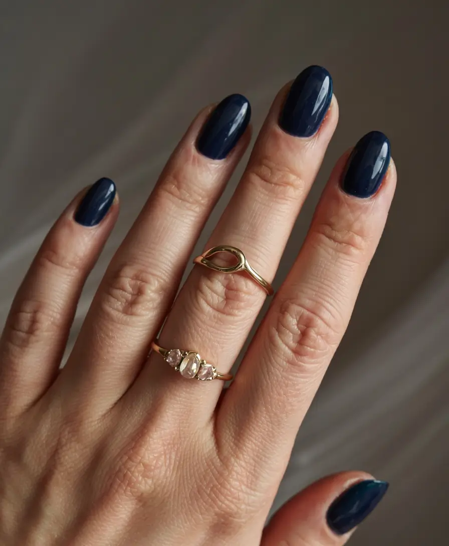 winter manicure colors 2025 2026 Golden Midnight