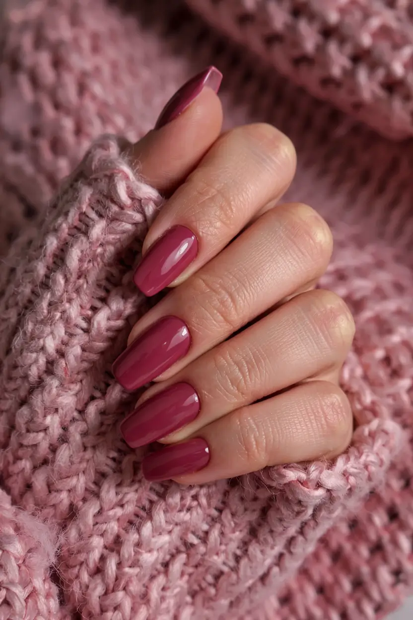 winter manicure colors 2025 2026 Raspberry Knit
