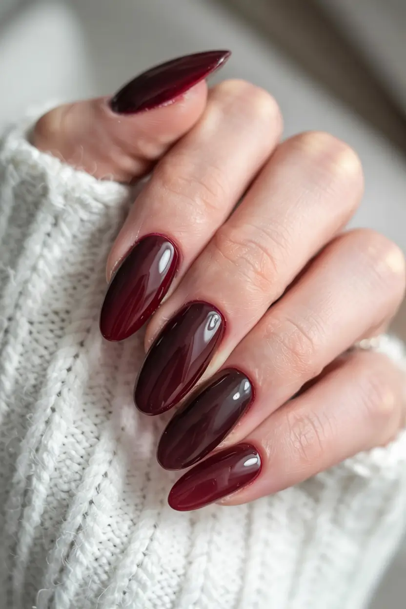 winter manicure colors 2025 2026 Black Cherry Elegance