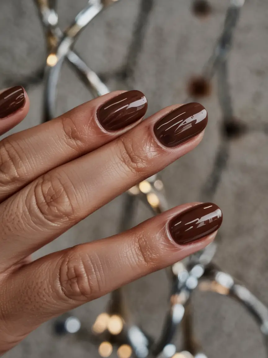winter manicure colors 2025 2026 Molten Espresso