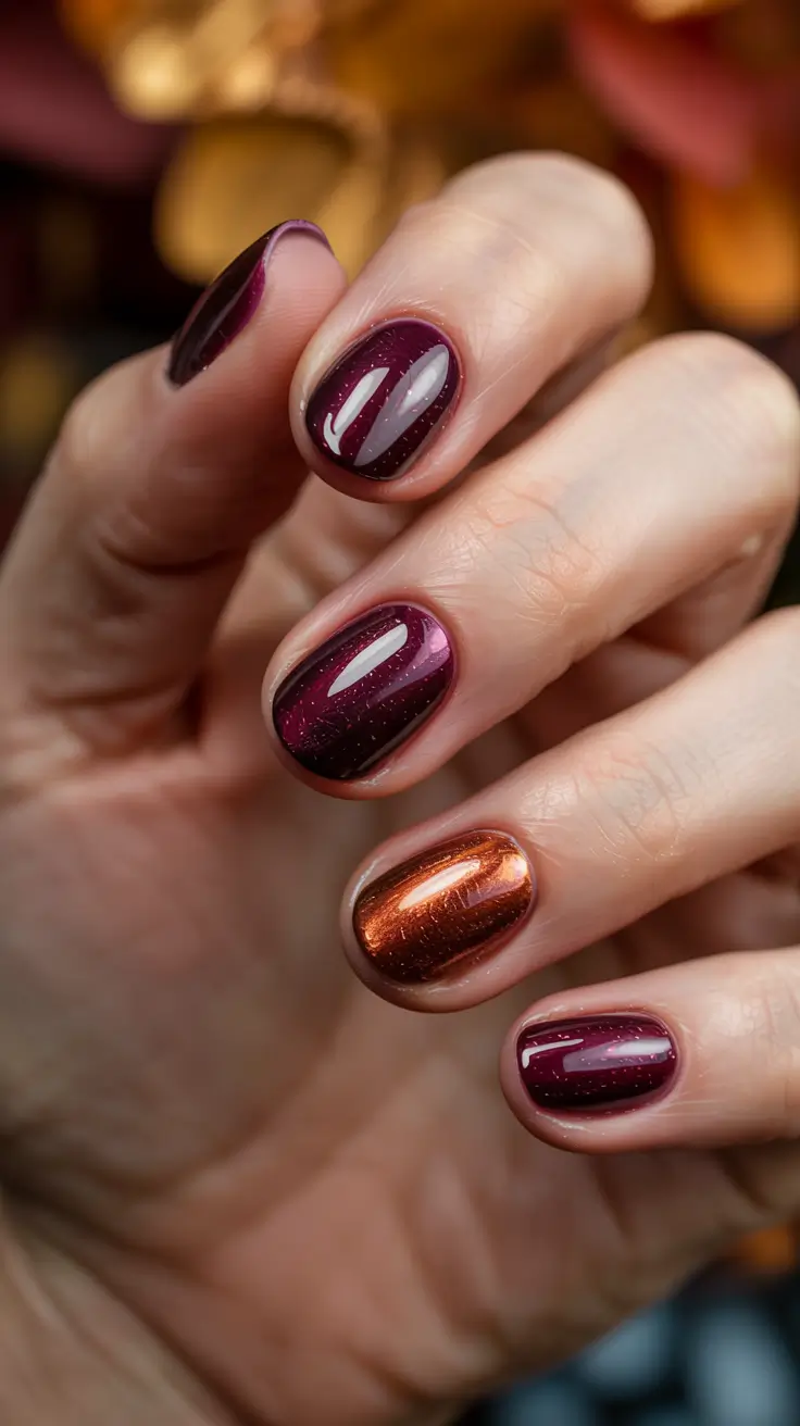 winter manicure colors 2025 2026 Copper Ember