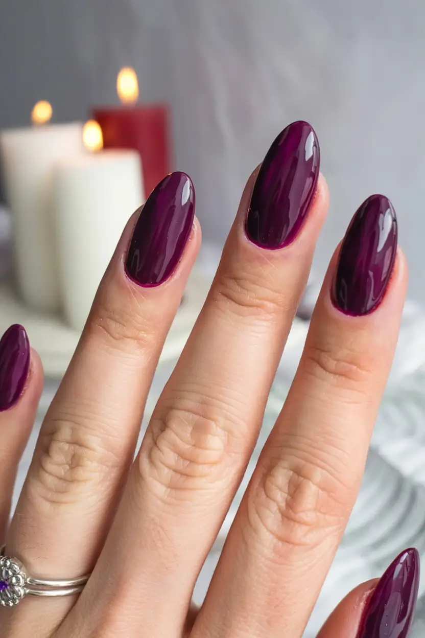 winter manicure colors 2025 2026 Candlelight Plum