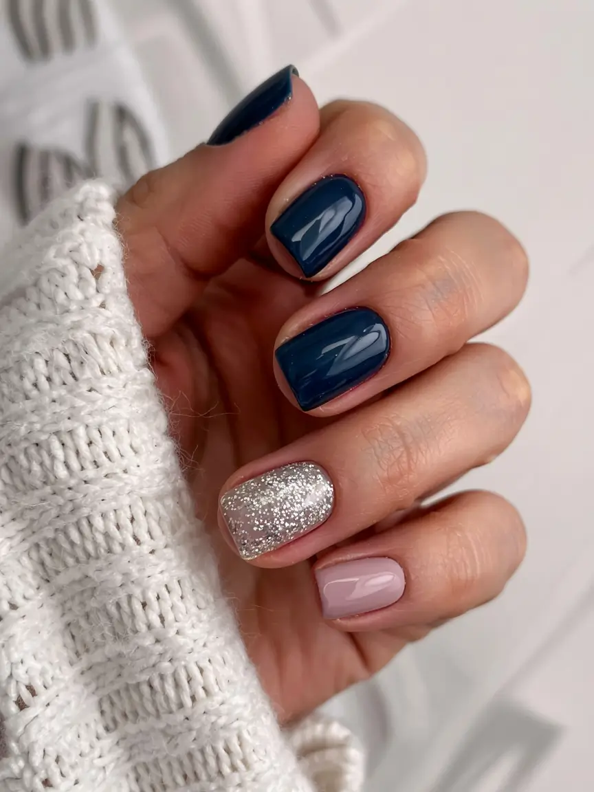 winter manicure ideas 2025 2026 Blue Velvet Nights