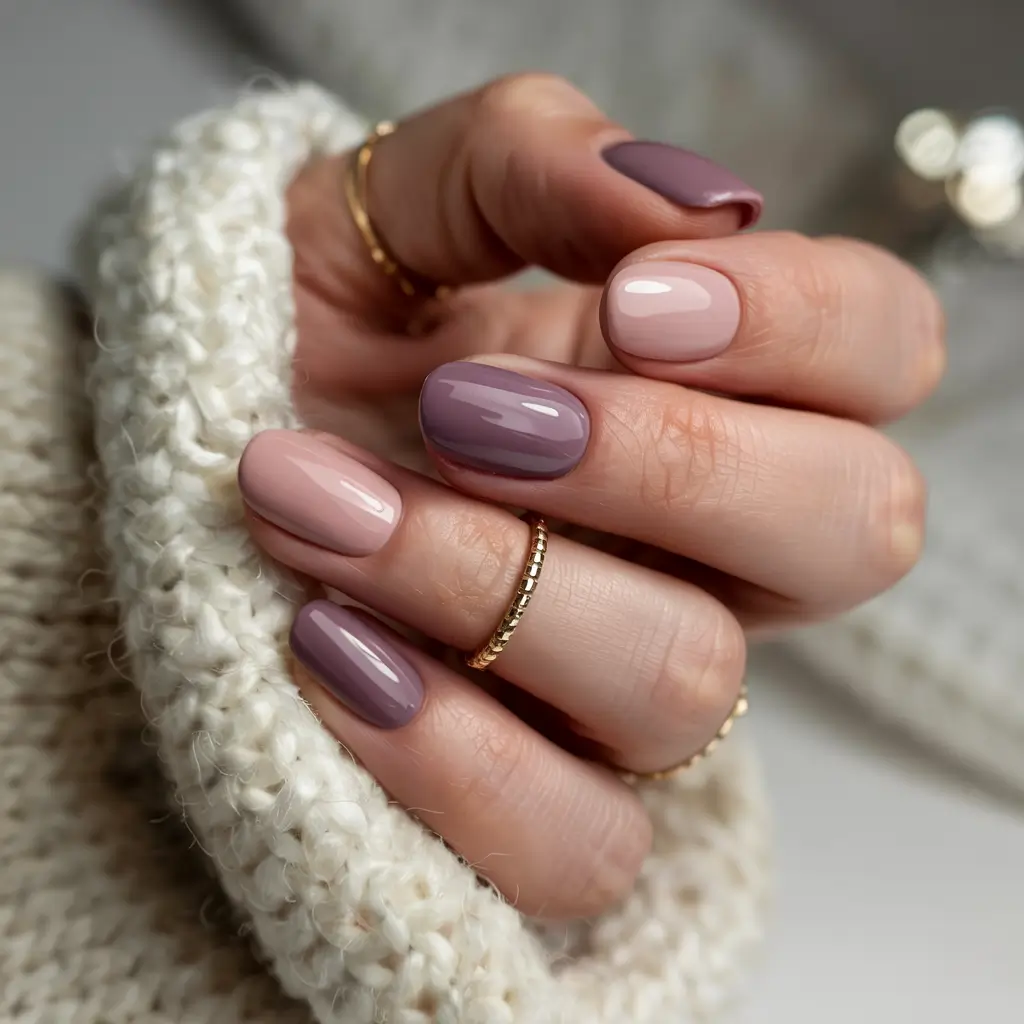 winter manicure ideas 2025 2026 Dusty Rose Harmony