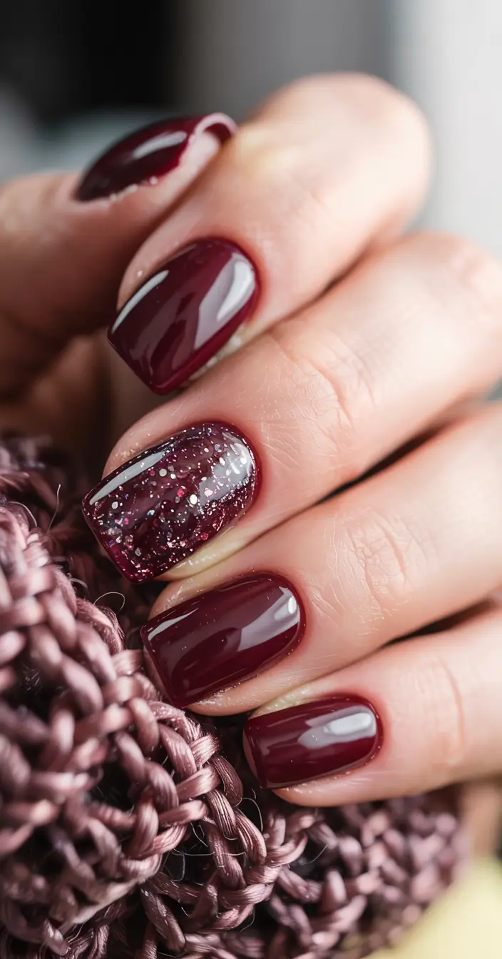 winter manicure ideas 2025 2026 Berry Spark and Winter Night