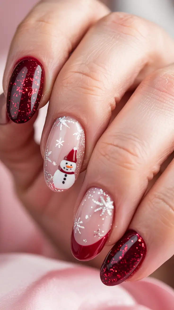 winter nail designs colors 2025 2026 Ruby Frost The Classic Red Reinvented