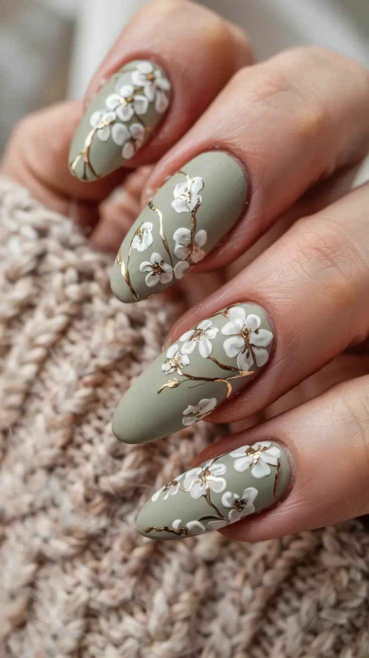 winter nail inspo 2025 2026 Olive Winter Blossoms