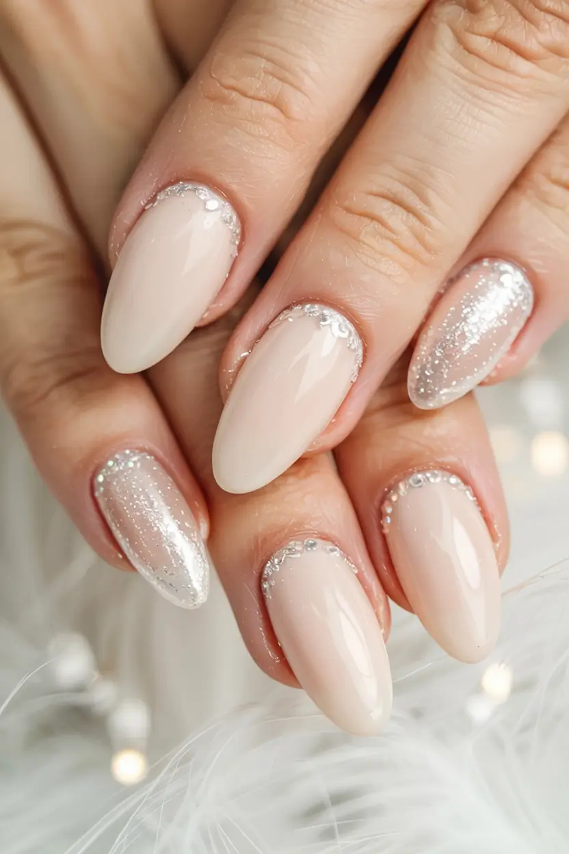 winter nail inspo 2025 2026 Soft Diamond Frost
