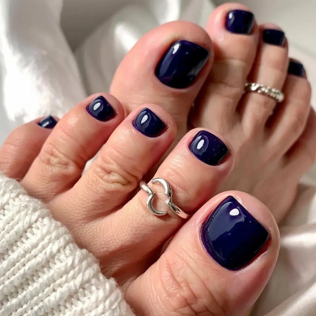 winter nails toe ideas 2025 2026 Midnight Cosmos