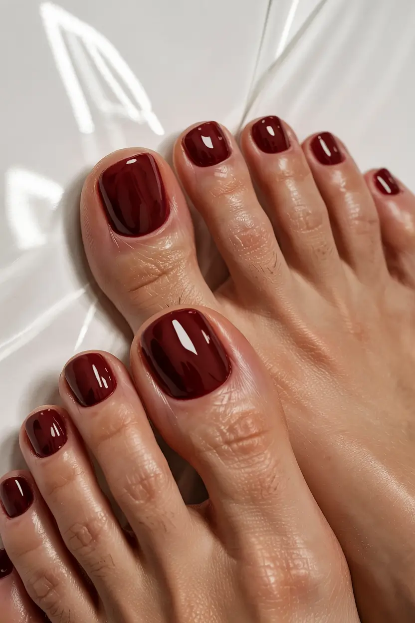 winter nails toe ideas 2025 2026 Velvet Merlot