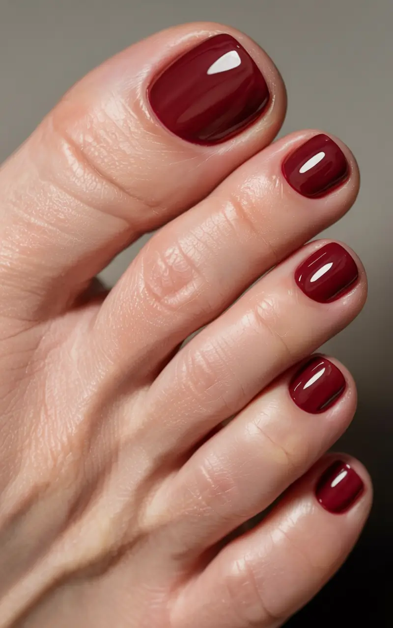 winter nails toe ideas 2025 2026 Classic Wine Elegance