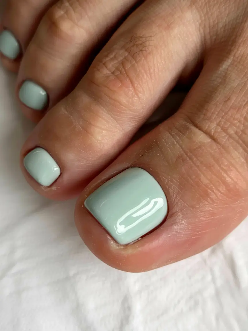 winter nails toe ideas 2025 2026 Frosted Mint
