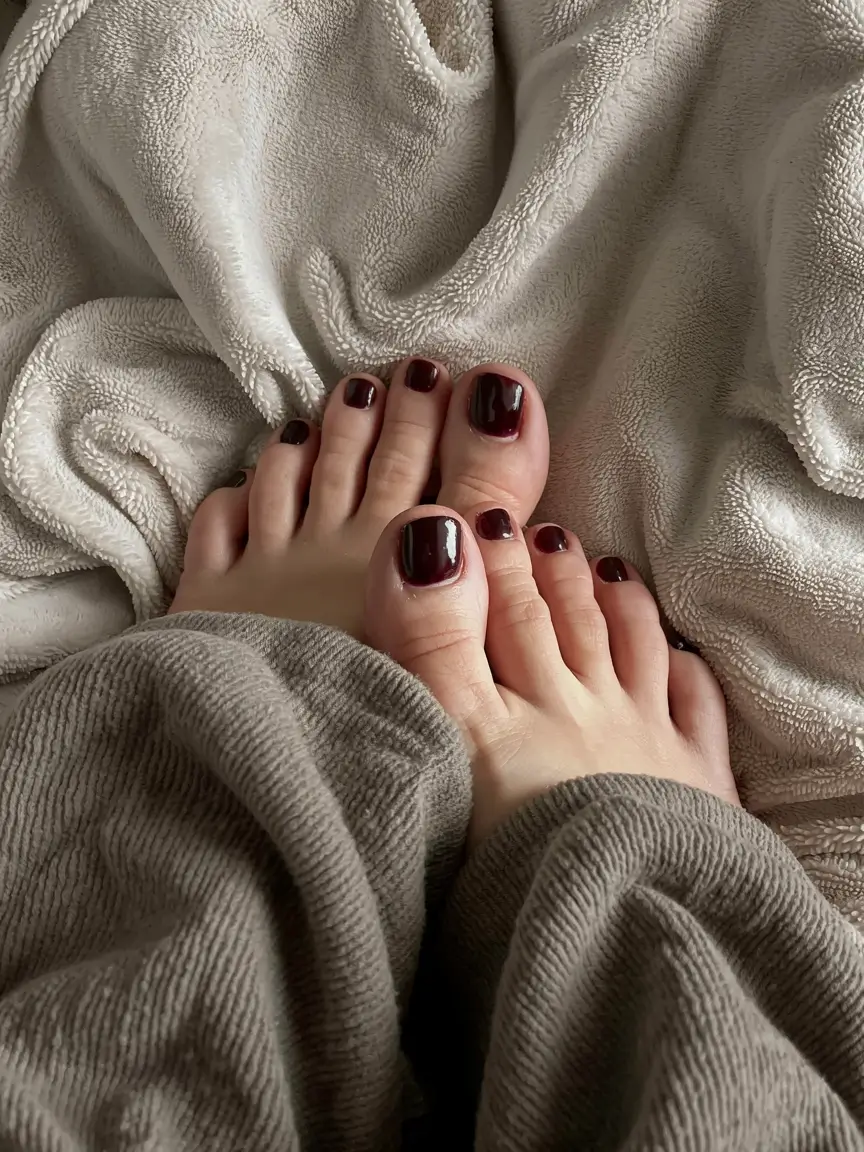 winter nails toe ideas 2025 2026 Mulled Plum Glow