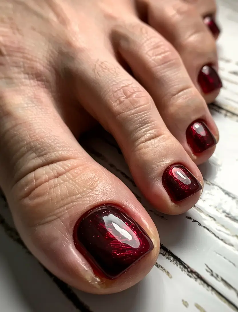 winter nails toe ideas 2025 2026 Garnet Reflection