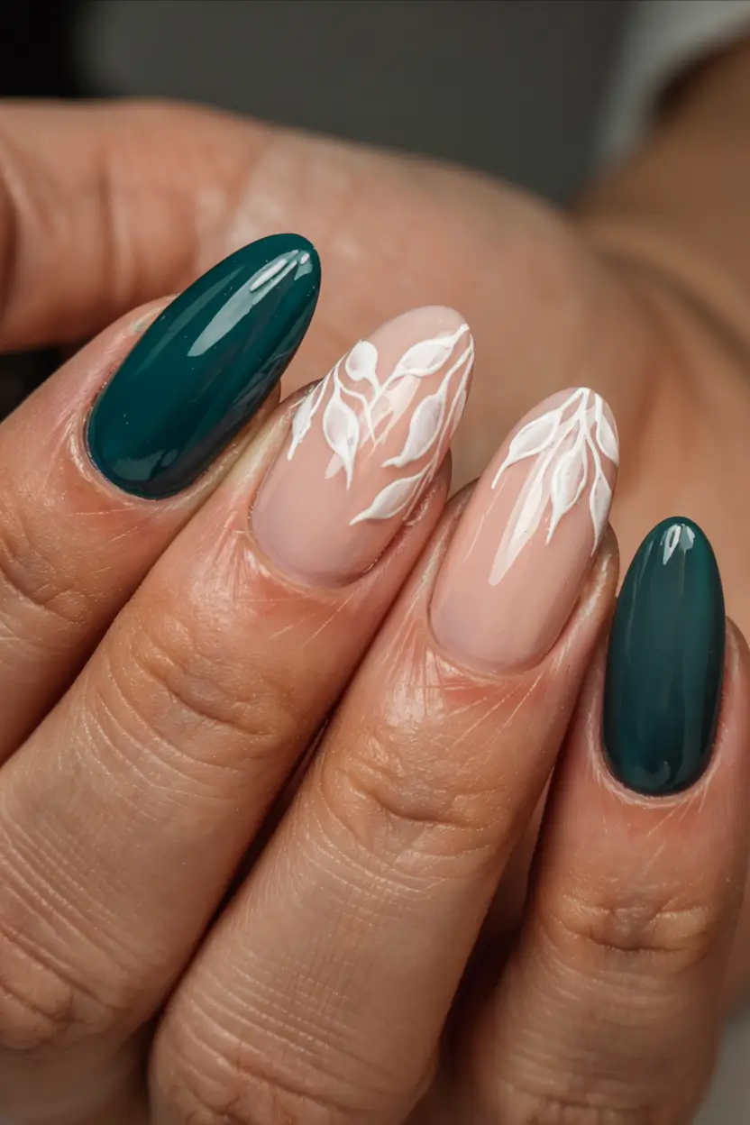 winter nails trends ideas 2025 2026 Frosted Fern