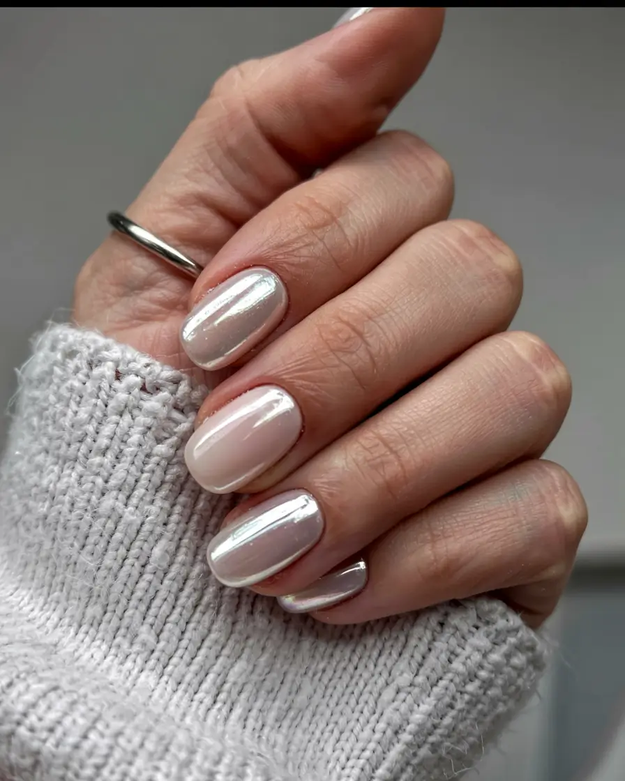 winter nails trends ideas 2025 2026 Snow Veil Chrome
