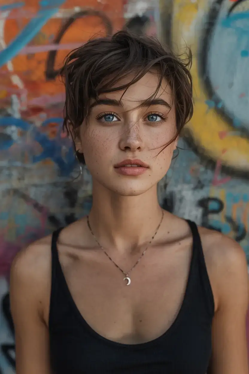 winter pixie haircuts ideas 2025 2026 Artfully Messy Layered Pixie