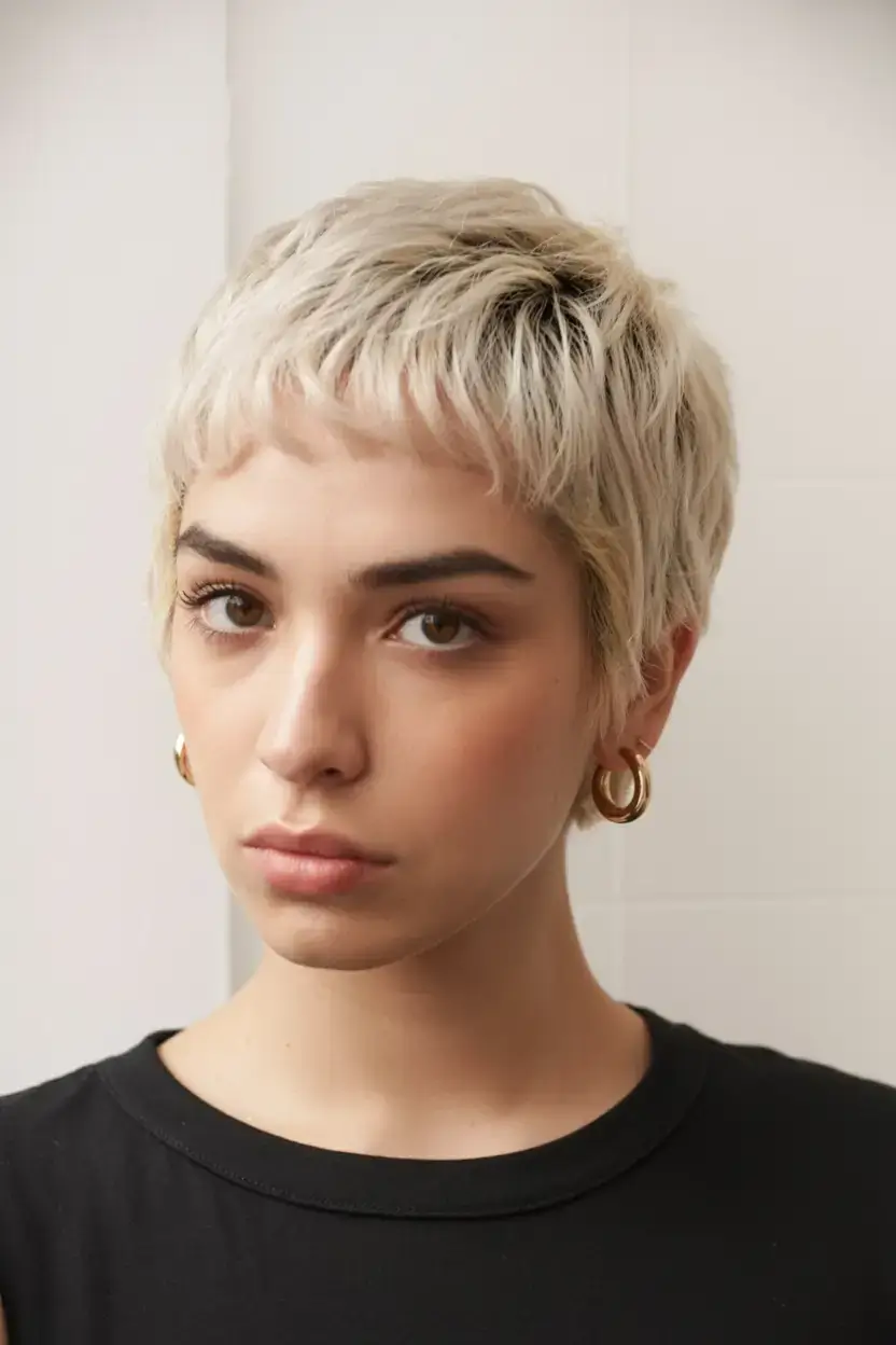 winter pixie haircuts ideas 2025 2026 Platinum Frost Pixie