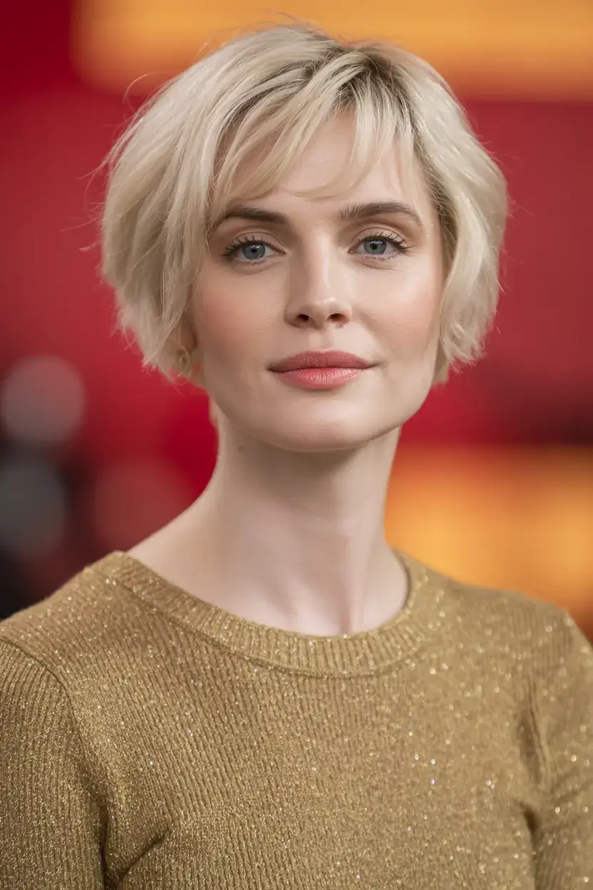 winter pixie haircuts ideas 2025 2026 Chic Blonde Winter Pixie