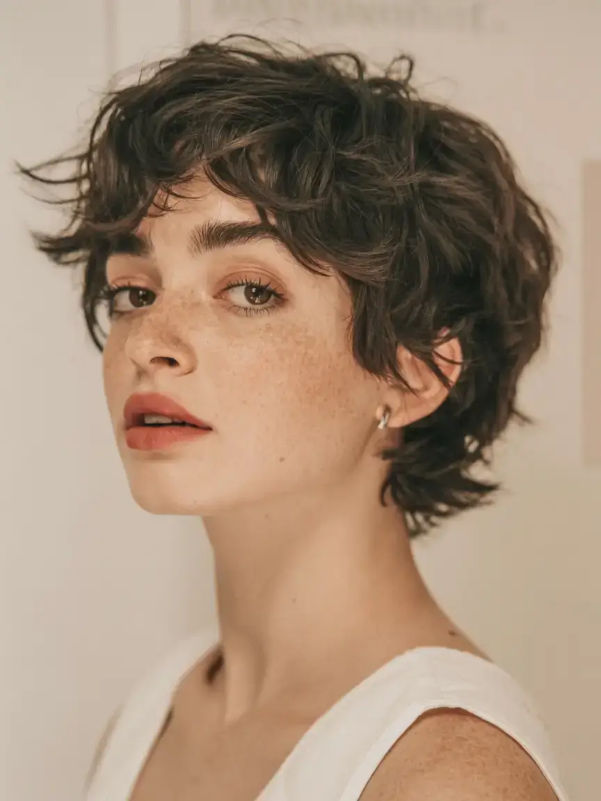 winter pixie haircuts ideas 2025 2026 Curly Tousled Pixie