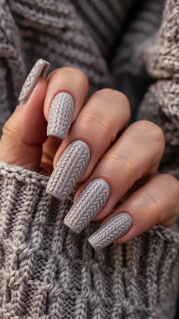 winter-sweater-nails-2025-2026 Smoke Grey Elegance