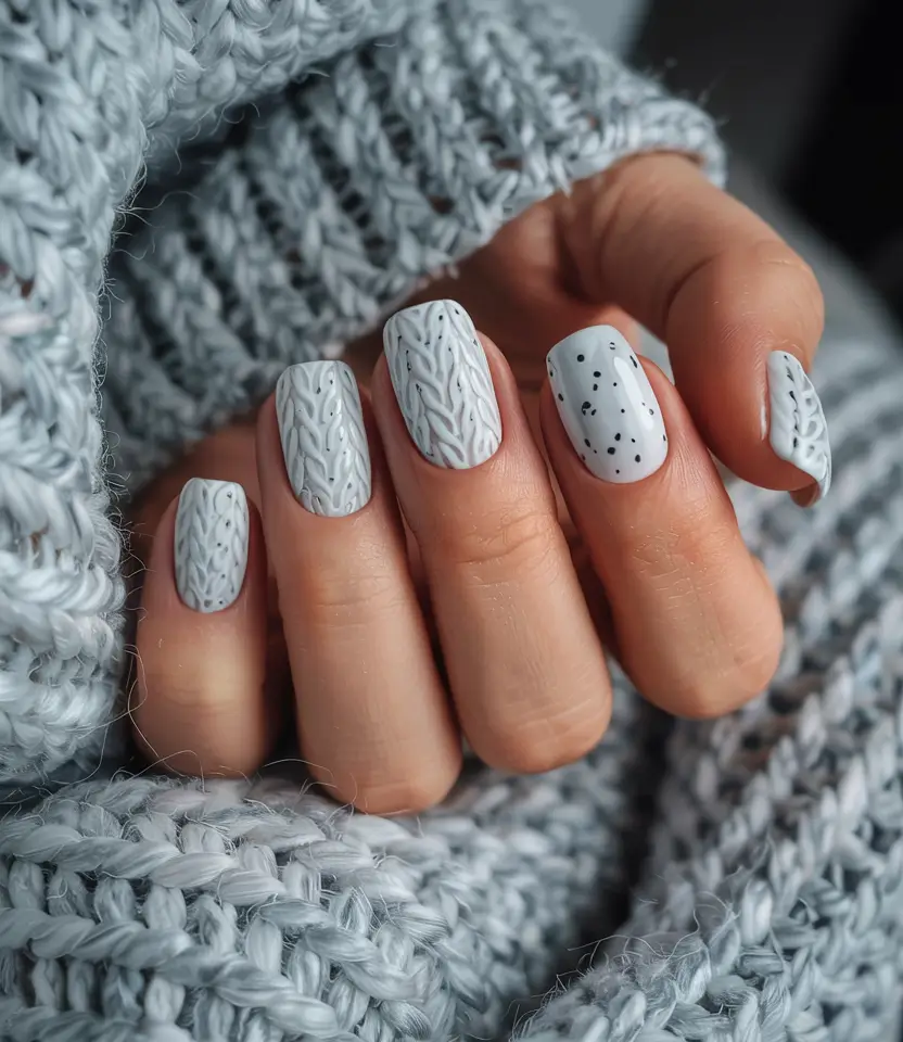 winter-sweater-nails-2025-2026 Arctic Threads and Snow Dust