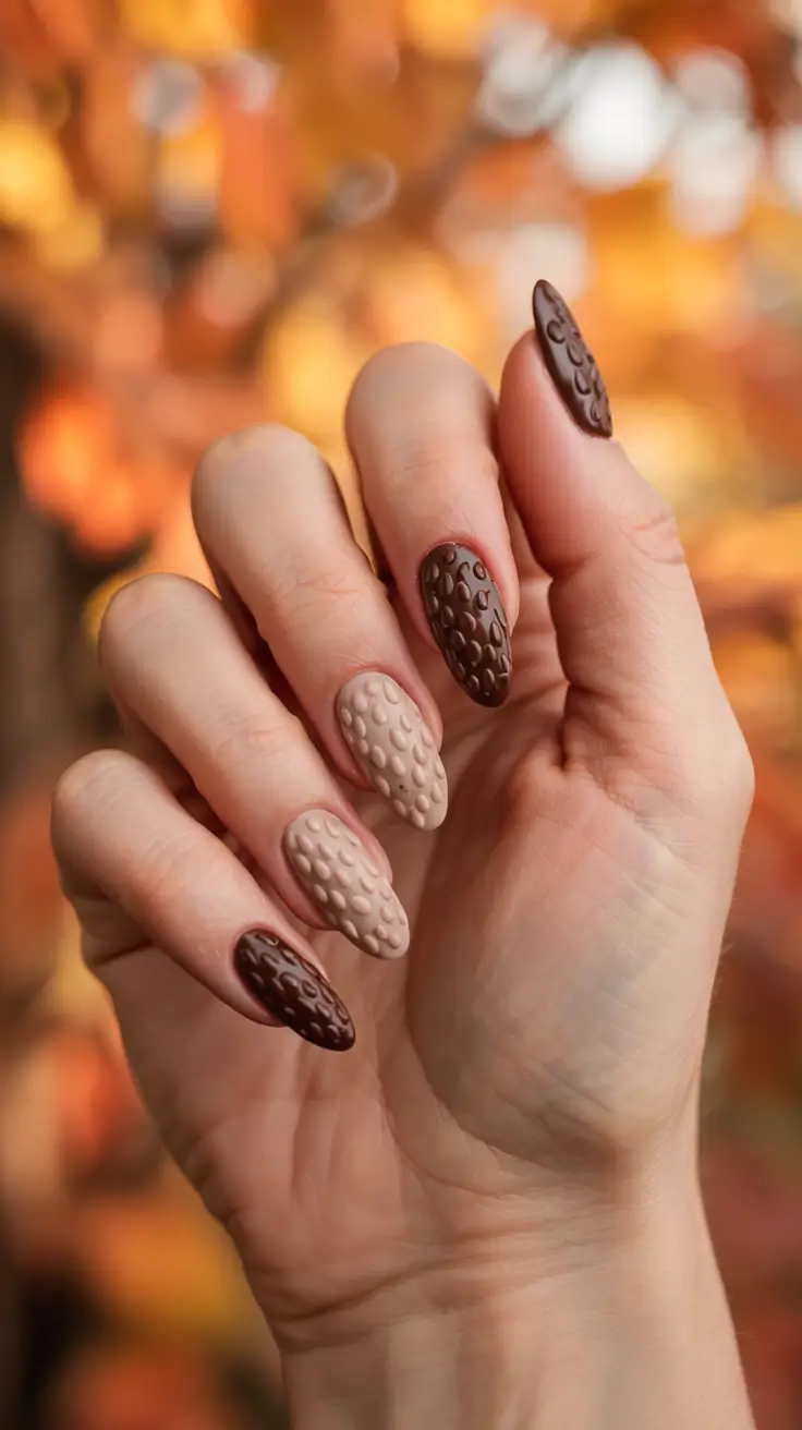 winter-sweater-nails-2025-2026 Chocolate Knit Layers
