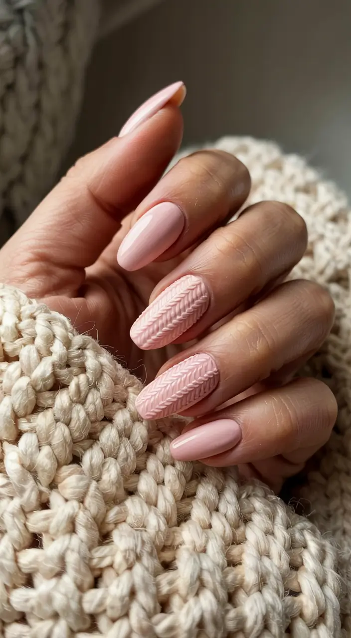 winter-sweater-nails-2025-2026 Powdered Rose Comfort