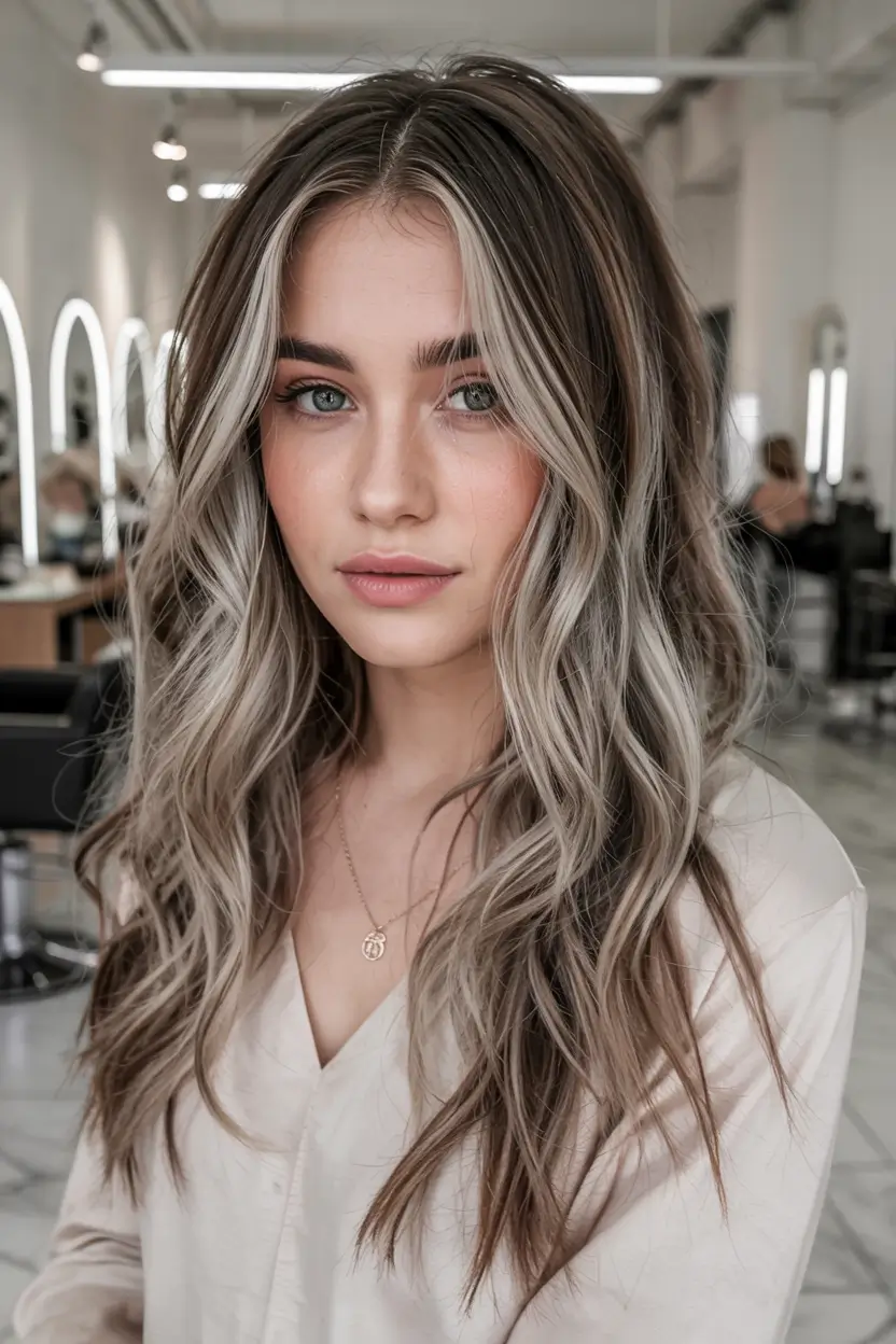 ash blonde hair color 2026+Face-Framing Ice with Smoky Depth