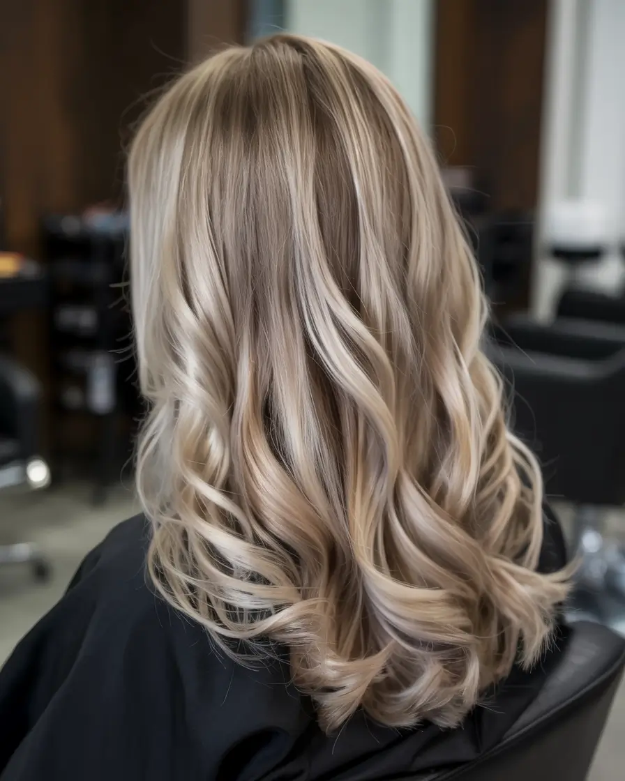 ash blonde hair color 2026+Silky Champagne Ash with Full-Length Flow
