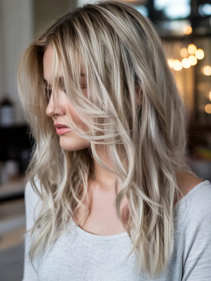 ash blonde hair color 2026+Frozen Tones with Undone Texture