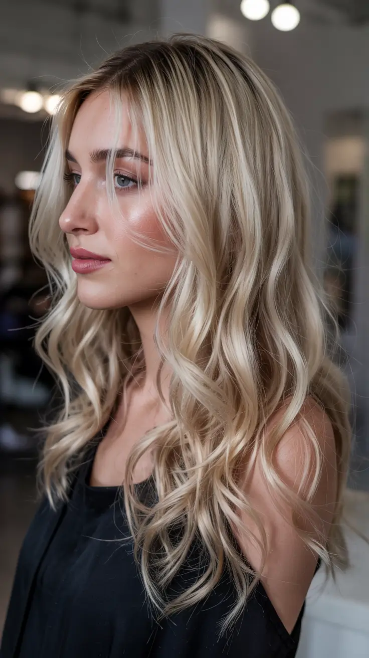 ash blonde hair color 2026+Face-Framing Curls in Champagne Ash