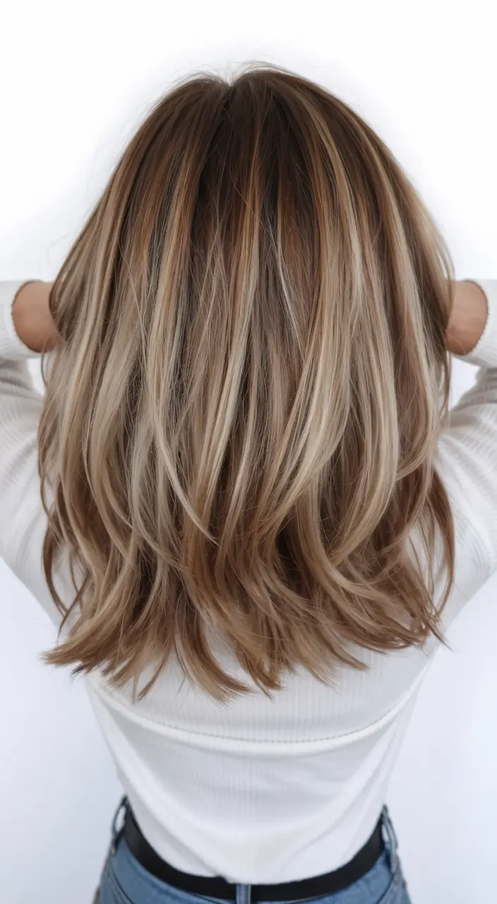 ash brown hair color 2026 Light-Flickering Layers in Buttery Ash