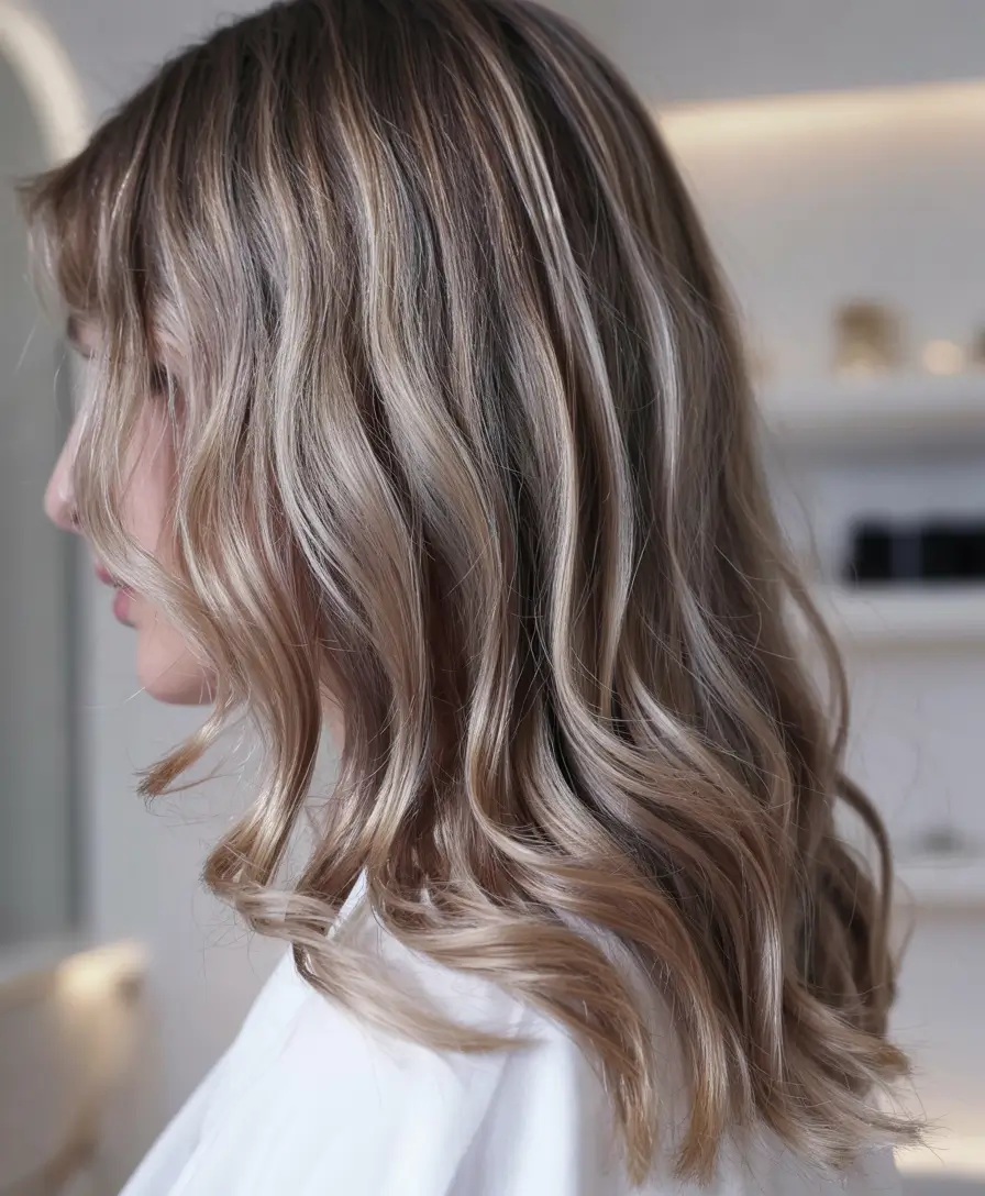 ash brown hair color 2026 Soft Pearl Ash with Luxurious Body