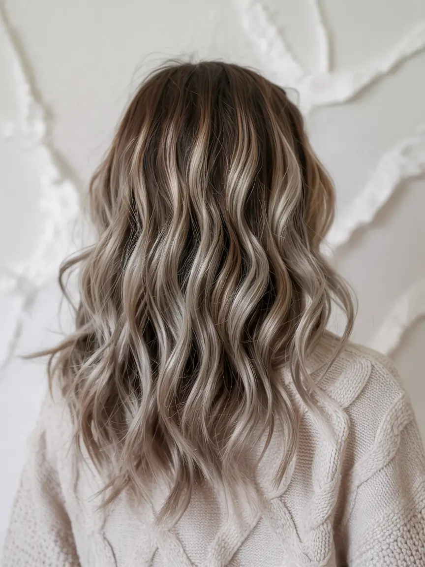 ash brown hair color 2026 Mid-Length Ash with Lived-In Texture