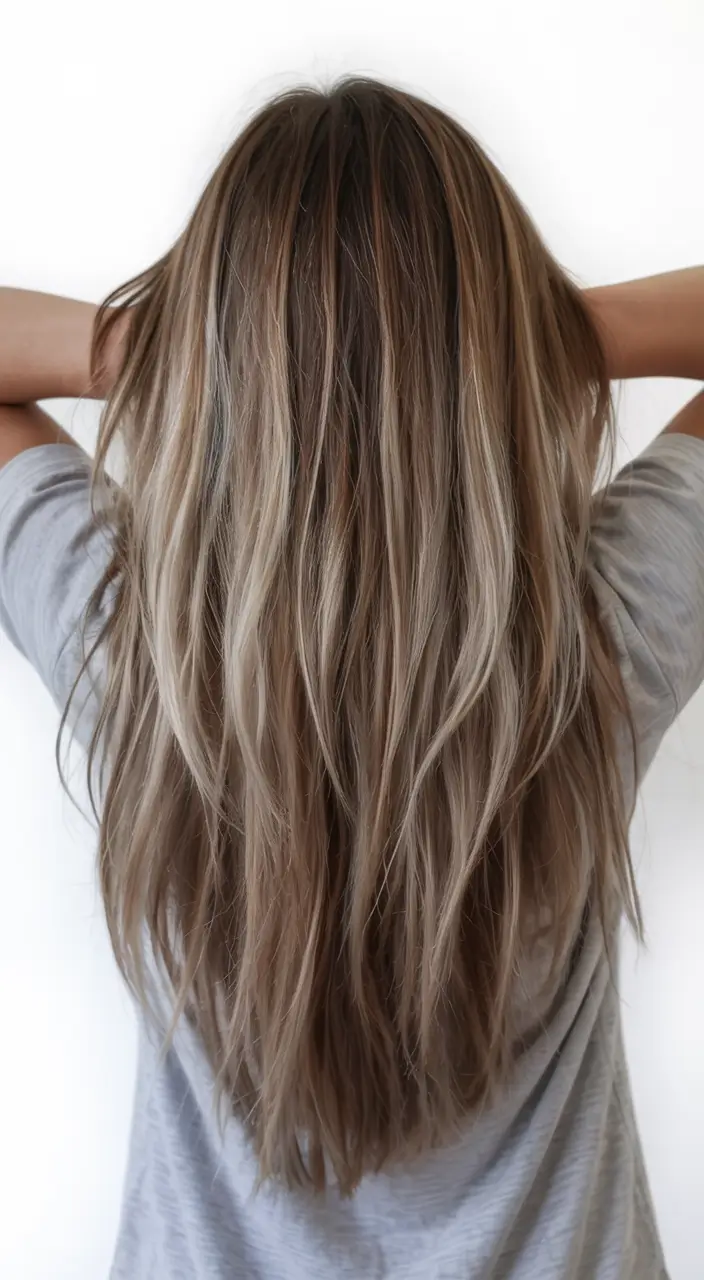 ash brown hair color 2026 Extended Ash Layers with Natural Density