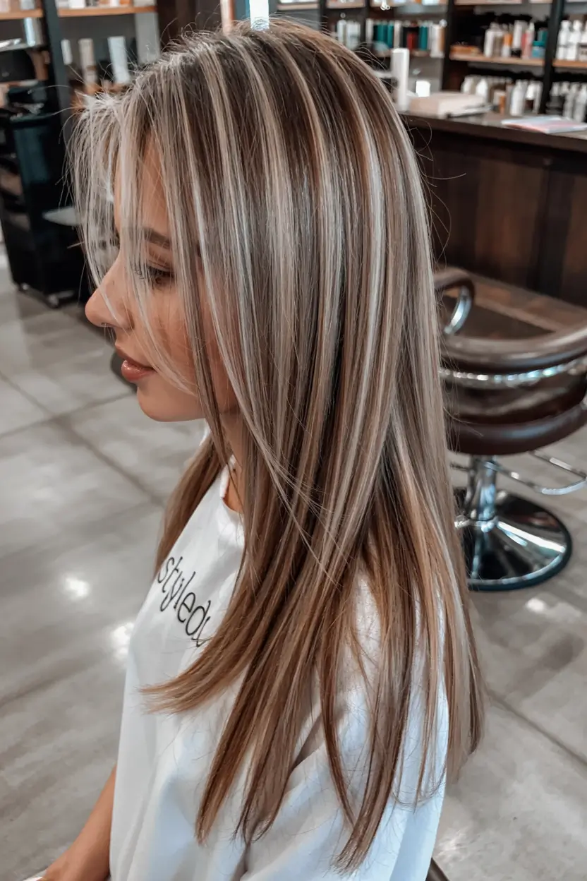 ash brown hair color 2026 Super-Straight Ash with Luxe Contrast