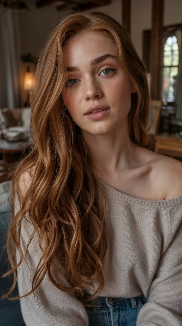 auburn hair color ideas 2026 Soft Maple Auburn With Cozy Texture