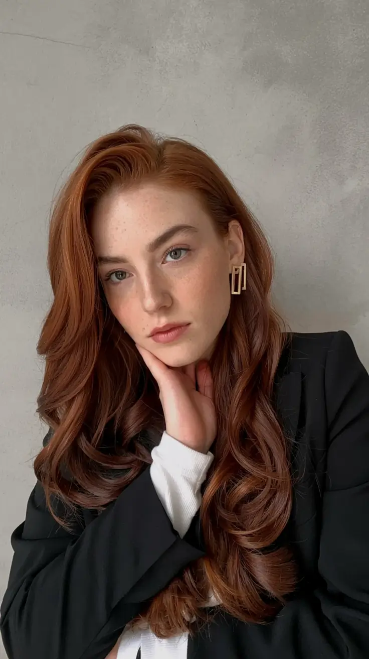 auburn hair color ideas 2026 Classic Copper With Modern Depth