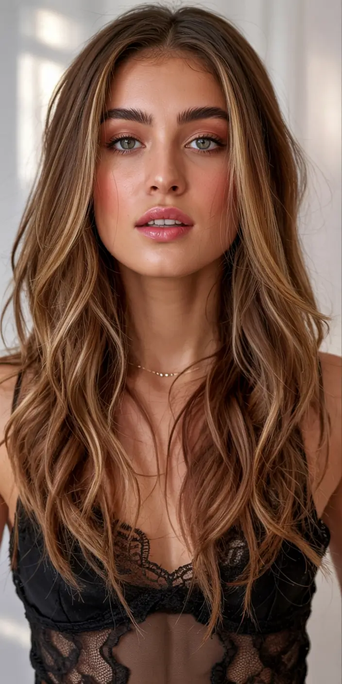 auburn hair color ideas 2026 Rooted Auburn Balayage with Golden Radiance