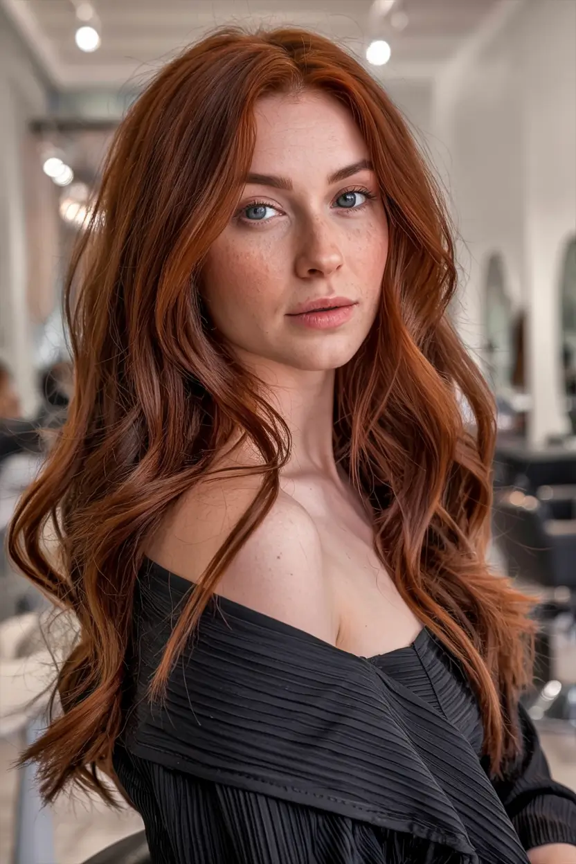 auburn hair color ideas 2026 Deep Autumn Auburn With Luxurious Shine
