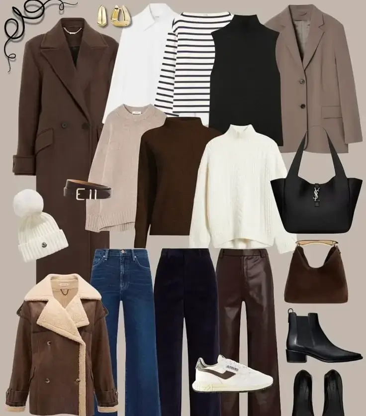 Best capsule wardrobe outfits 2026 Chocolate Tones