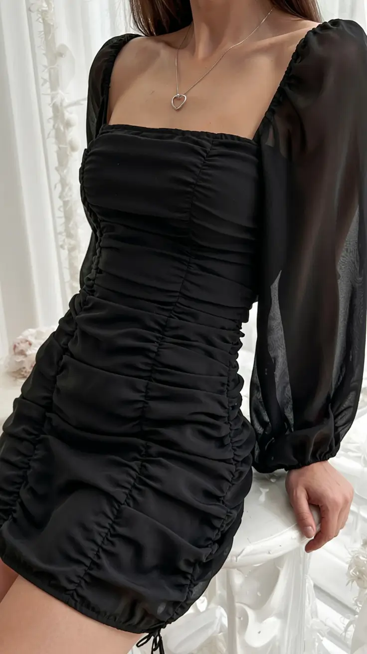 Birthday outfits for women 2026 Soft Black Romance With Sheer Details