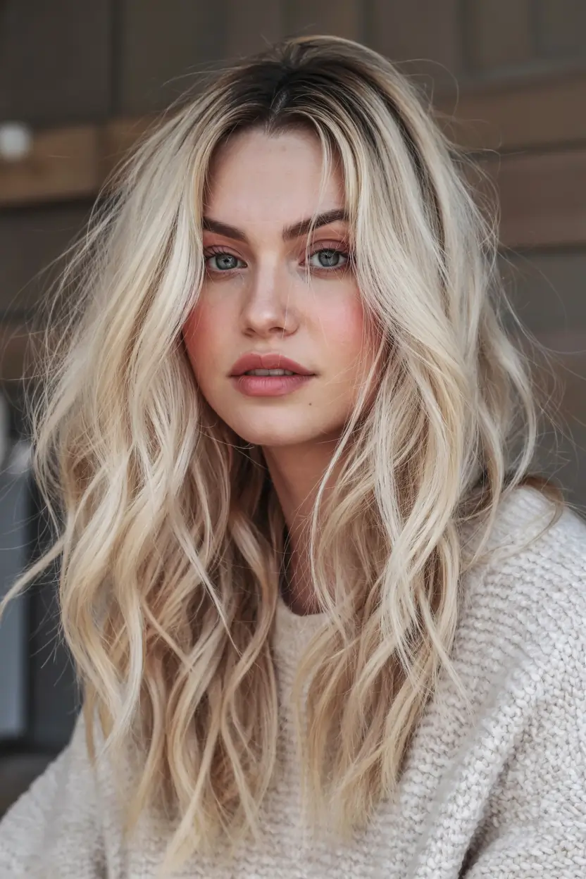 blonde hair color 2026 Buttermilk Blonde Waves with Lived-In Warmth