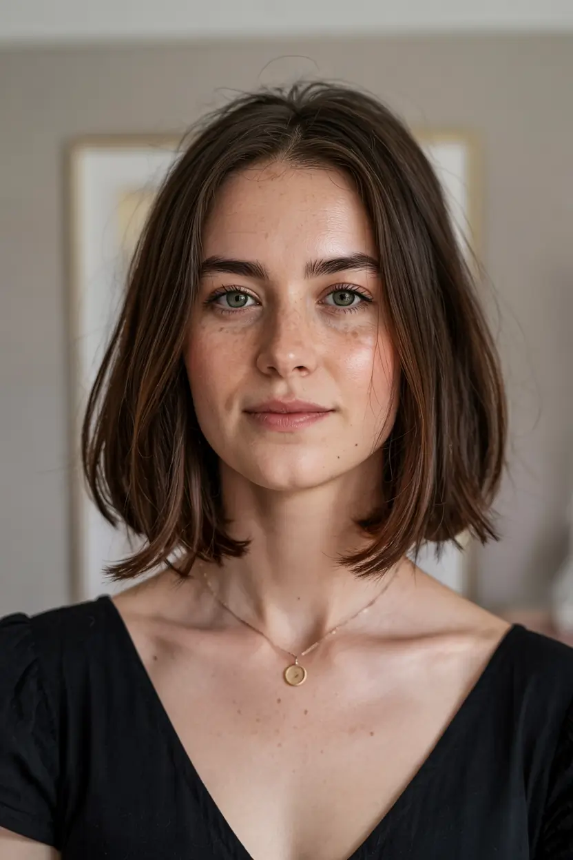 bob haircut ideas 2026 Classic Collarbone Bob with Clean Ends