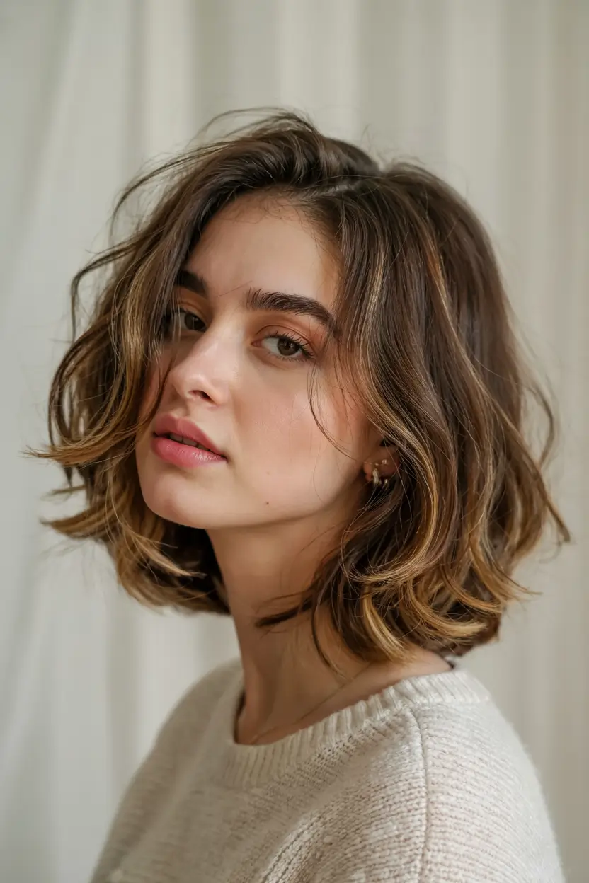 bob haircut ideas 2026 Beachy Texture with Lived-In Waves