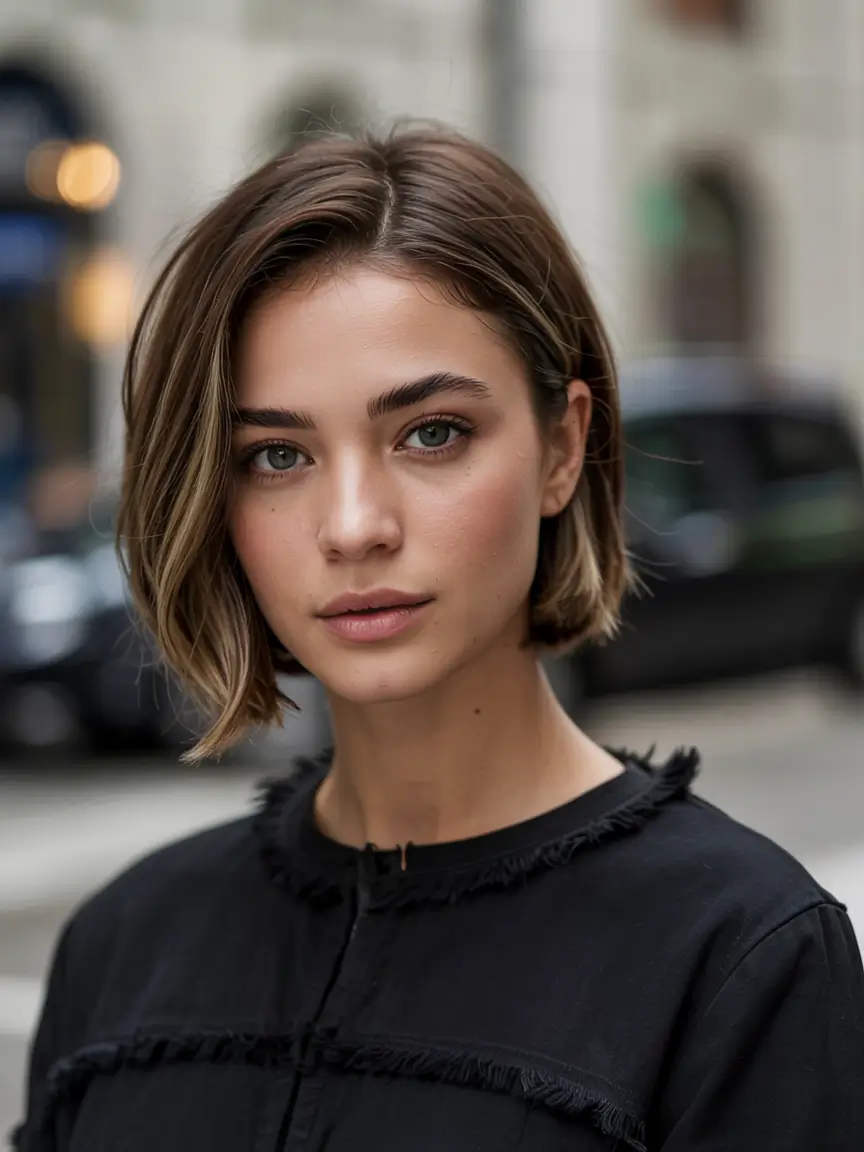 bob haircut ideas 2026 City Sleek with a Deep Side Sweep