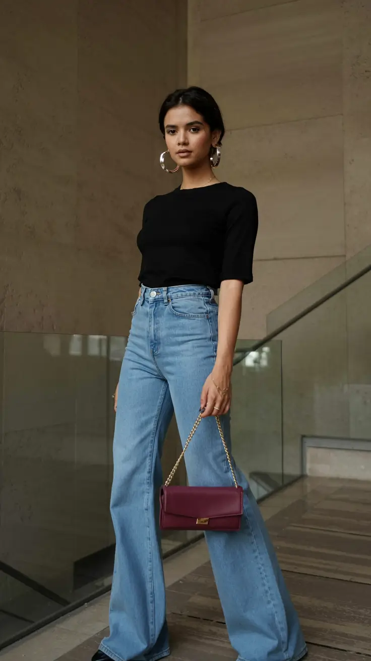 Casual jeans outfits 2026 Polished Simplicity in Noir